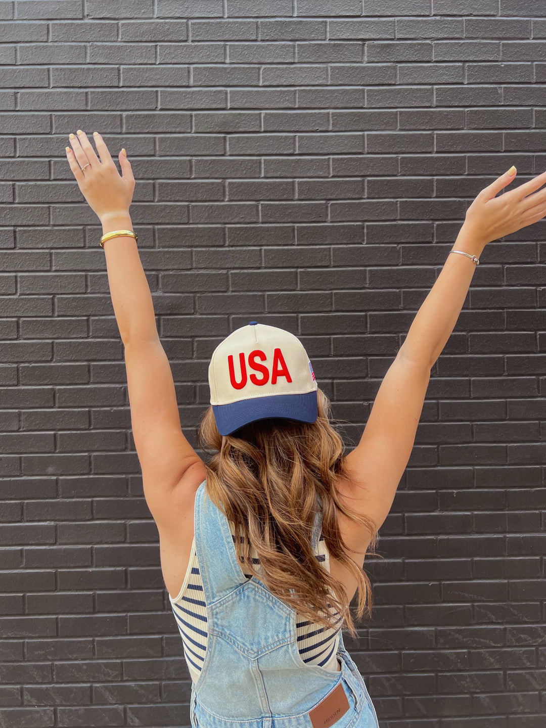 USA Vintage Trucker Hat-Blue