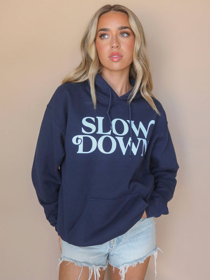 front view NO WAKE ZONE Hoodie — lake-inspired true-to-size hoodie with front and back graphics, Jo Johnson Overby collaboration by Onyx Native