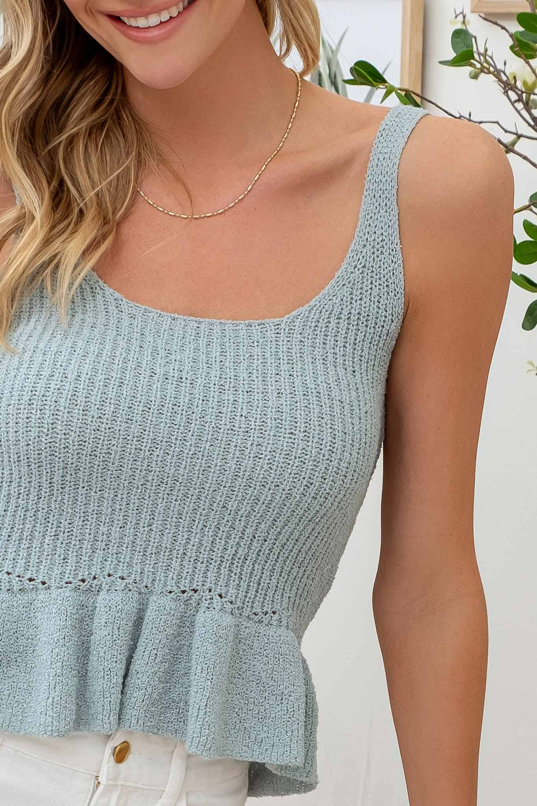 Henessey ruffle hem top
