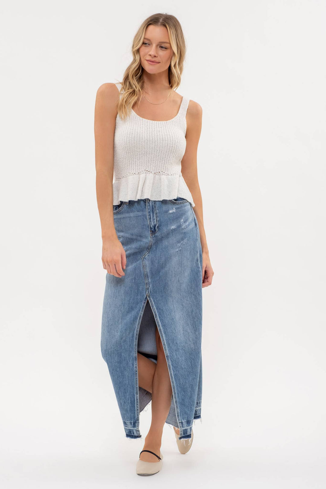 Henessey ruffle hem top