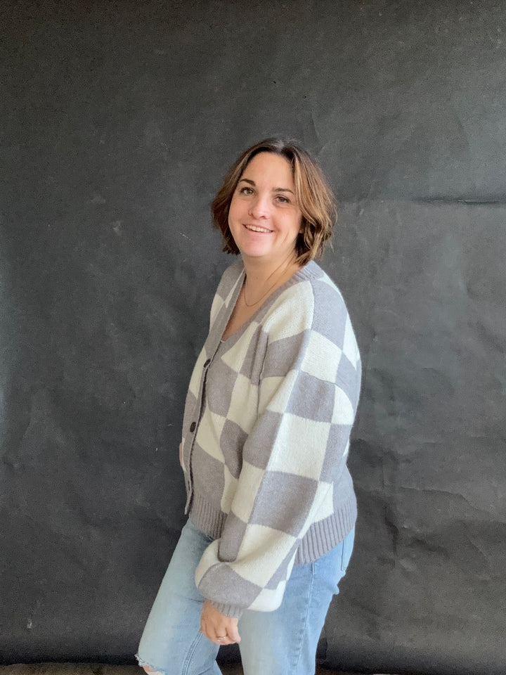 Checkered flag cardigan