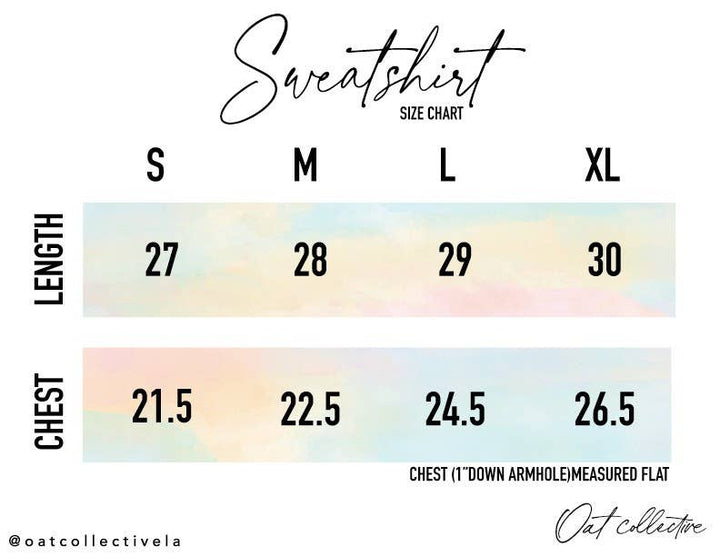 sizing chart Lake Graphic Sweatshirt — unisex fleece pullover, relaxed fit with crewneck and ribbed cuffs, ultra-soft by Onyx Native