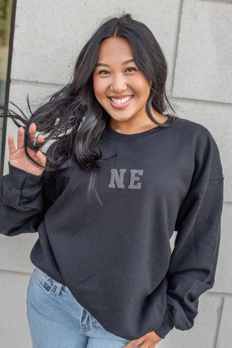 NE Black on Black Crewneck