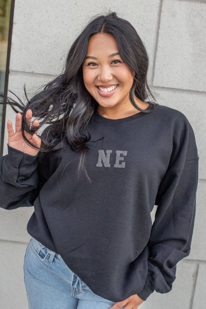 NE Black on Black Crewneck