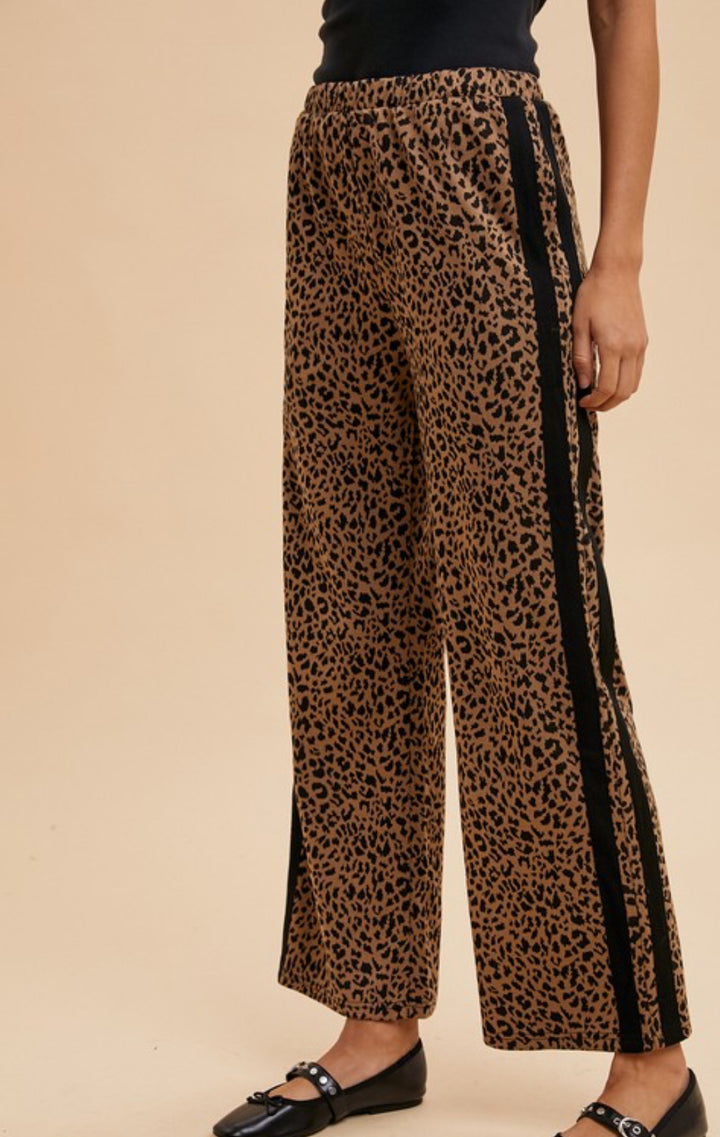 Leopard track pants