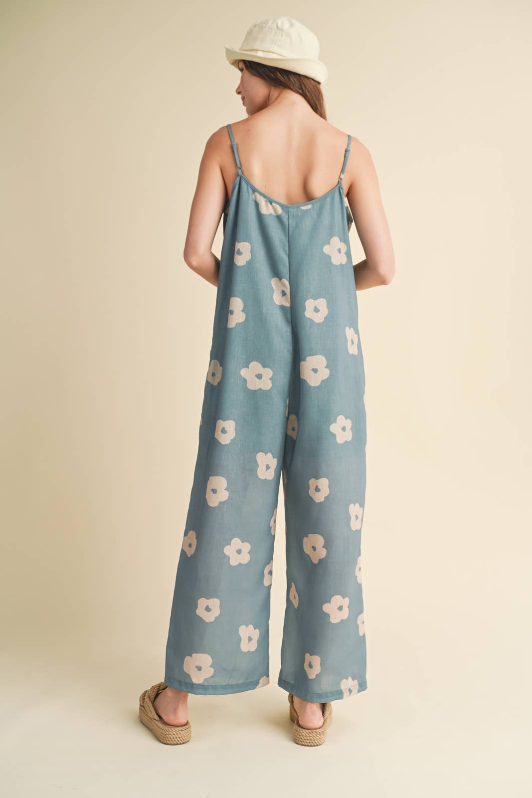 FLORAL PRINT JUMPSUIT WITH POCKETS