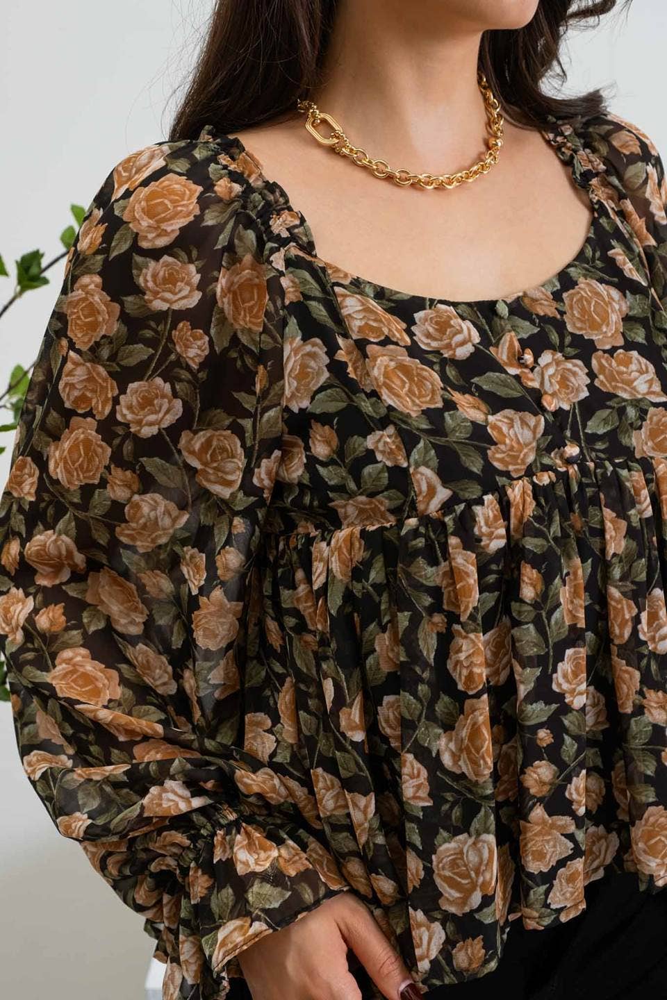 FLORAL BABYDOLL BLOUSE