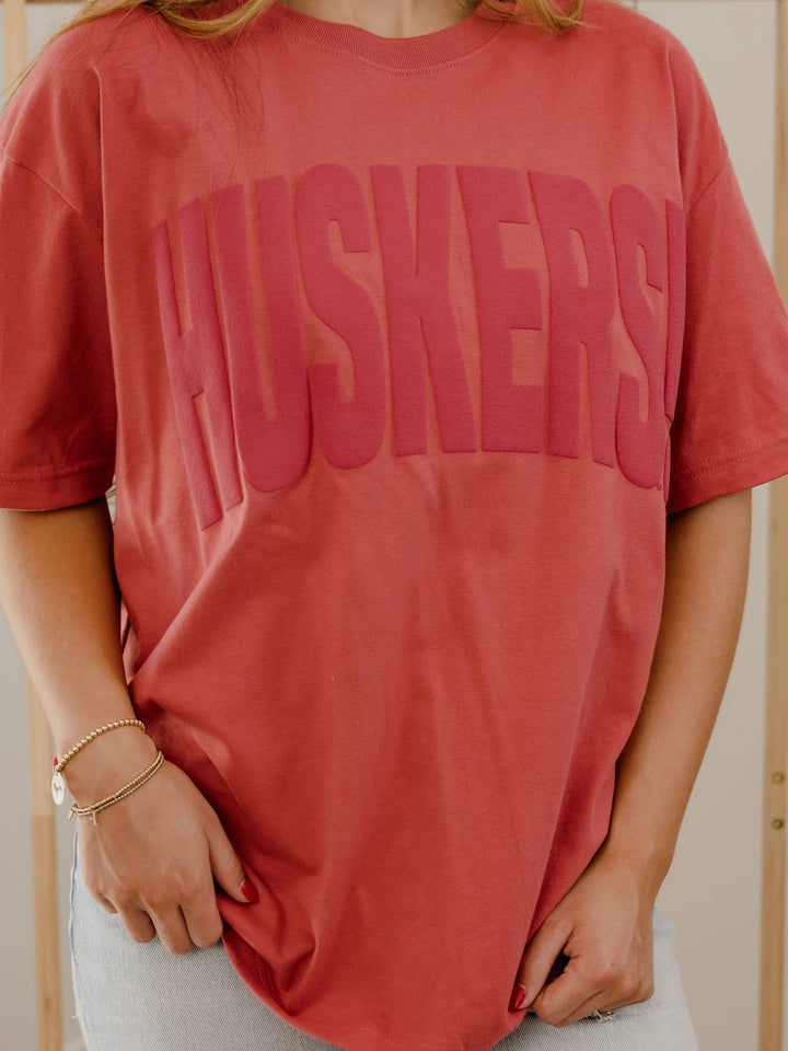 Nebraska Huskers Mono Puff Ink tee