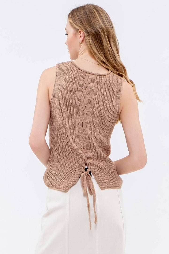 Crochet Sweater Knit Top - Ivory