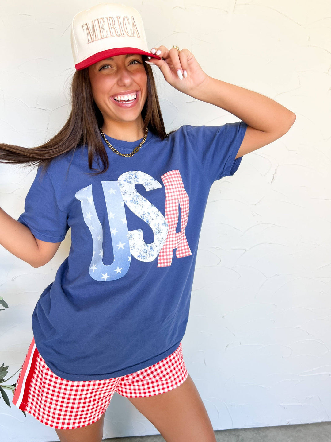front view USA Picnic Tee — patriotic Comfort Colors® unisex cotton tee with screen-printed graphic, perfect for outdoor gatherings by Onyx Native