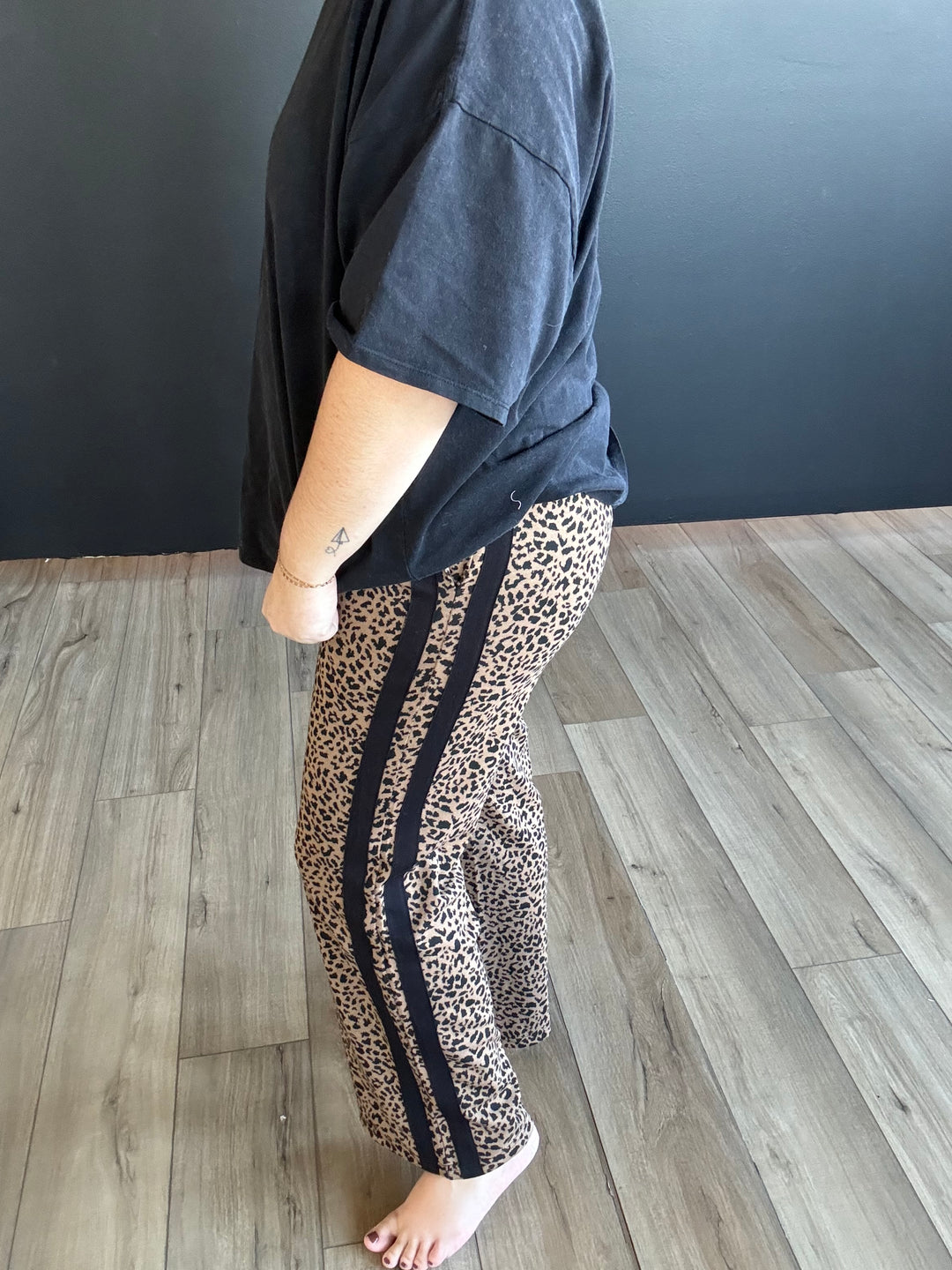 Leopard track pants