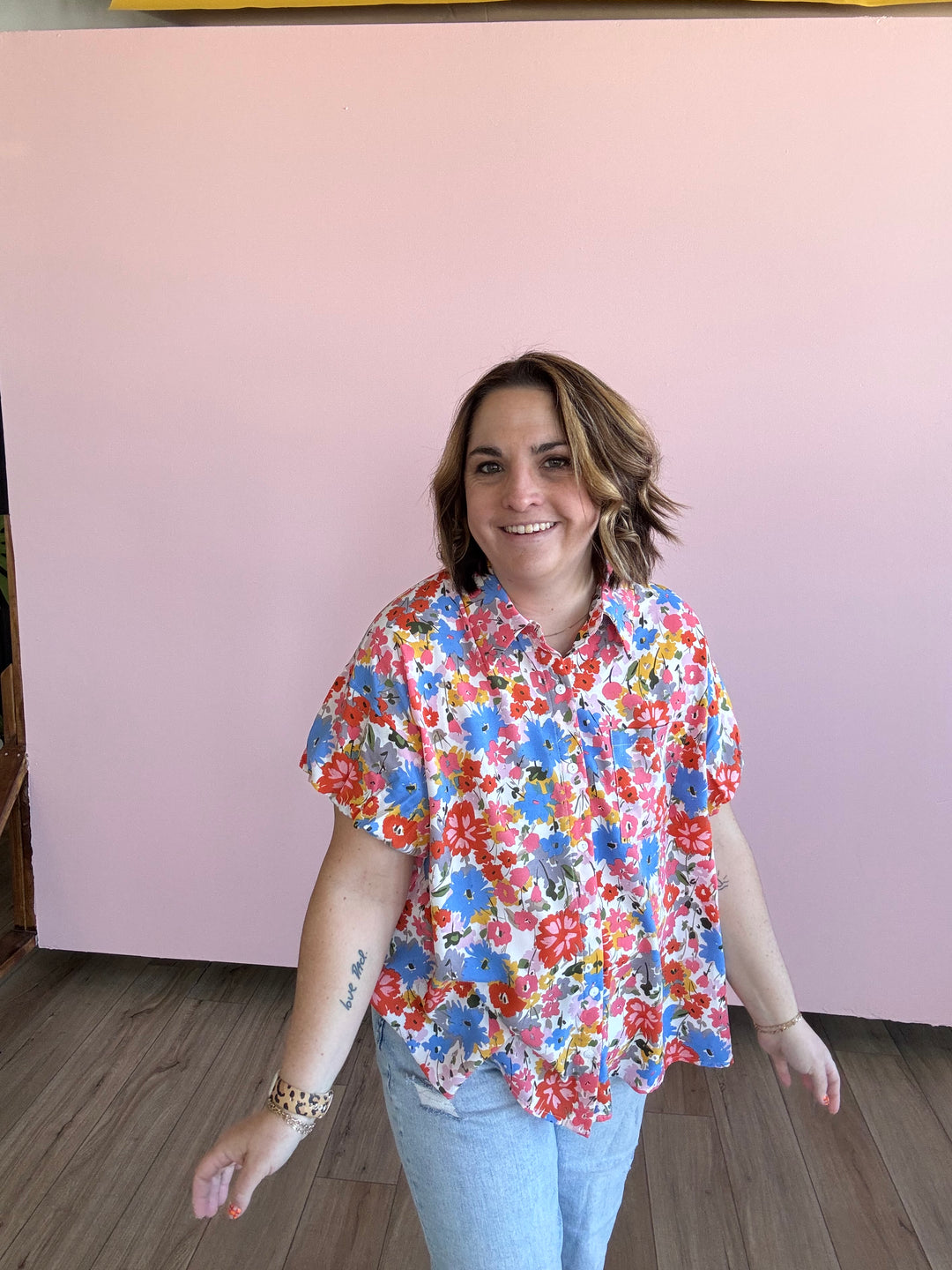 Floral Printed Puff Sleeves Blouse