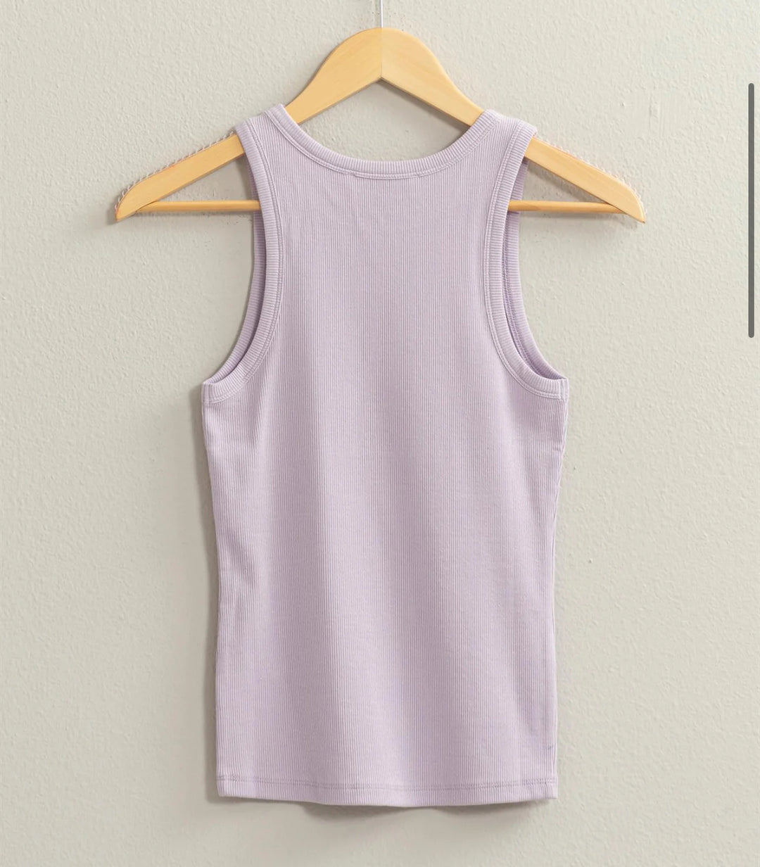 Ribbed Round Neck tank top