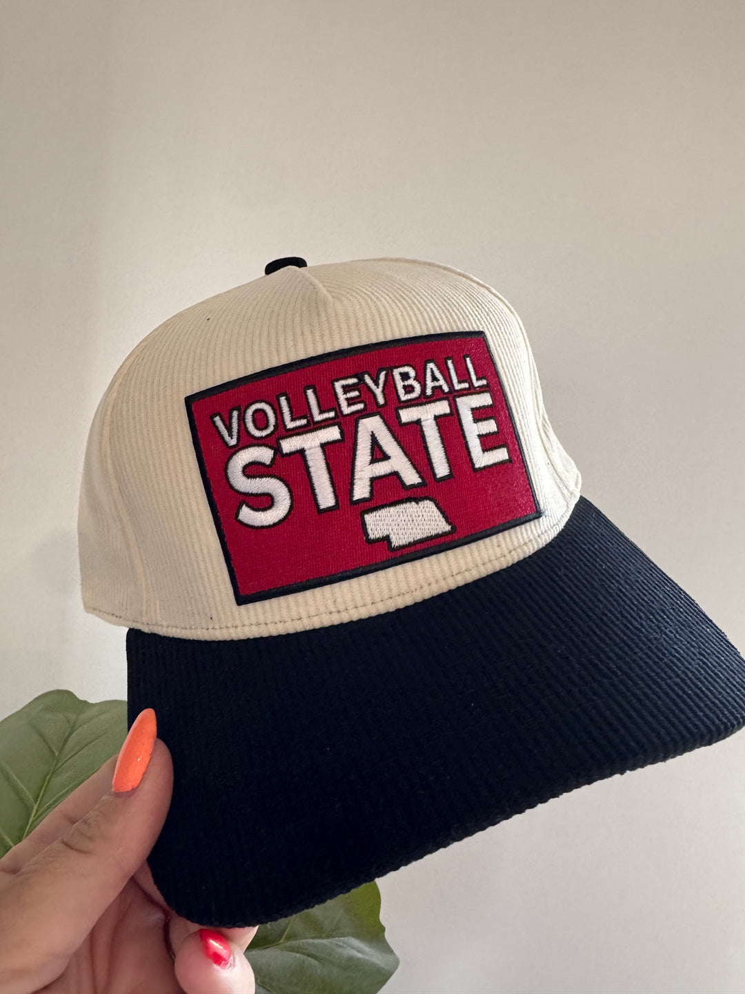 Volleyball state corduroy hat
