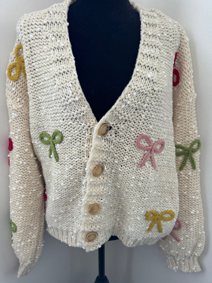 Ribbon Button Down Cardigan