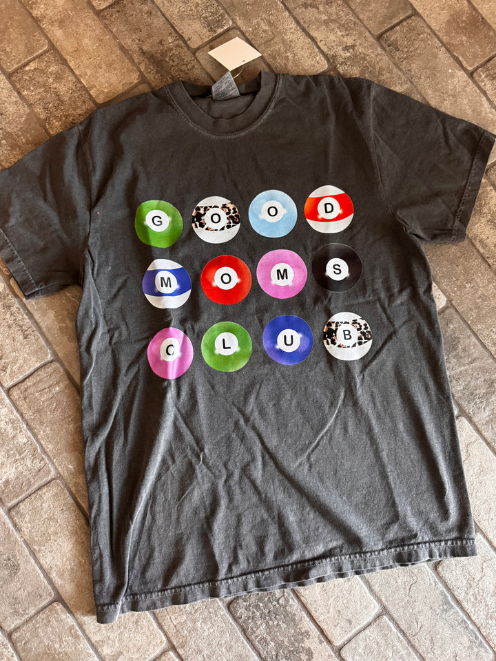 Mom's Club Ball Tee — Comfort Colors® soft cotton, playful pool ball graphic design, casual fit t-shirt by Onyx Native