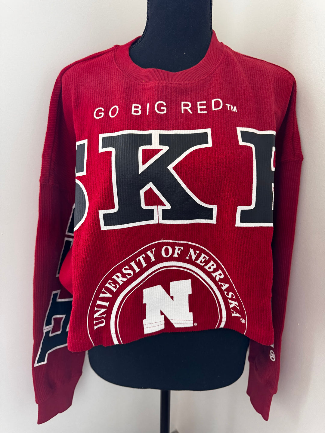 Nebraska Phipps Corded Cropped Crew — cropped corded fabric sweatshirt, stylish game day essential for Huskers fans by Onyx Native