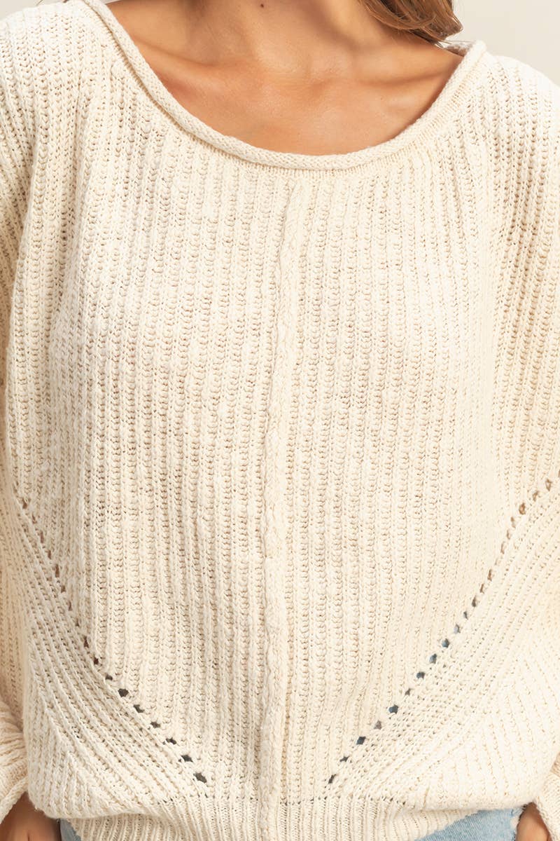 Olivia Ribbed Drop Sleeve Sweater