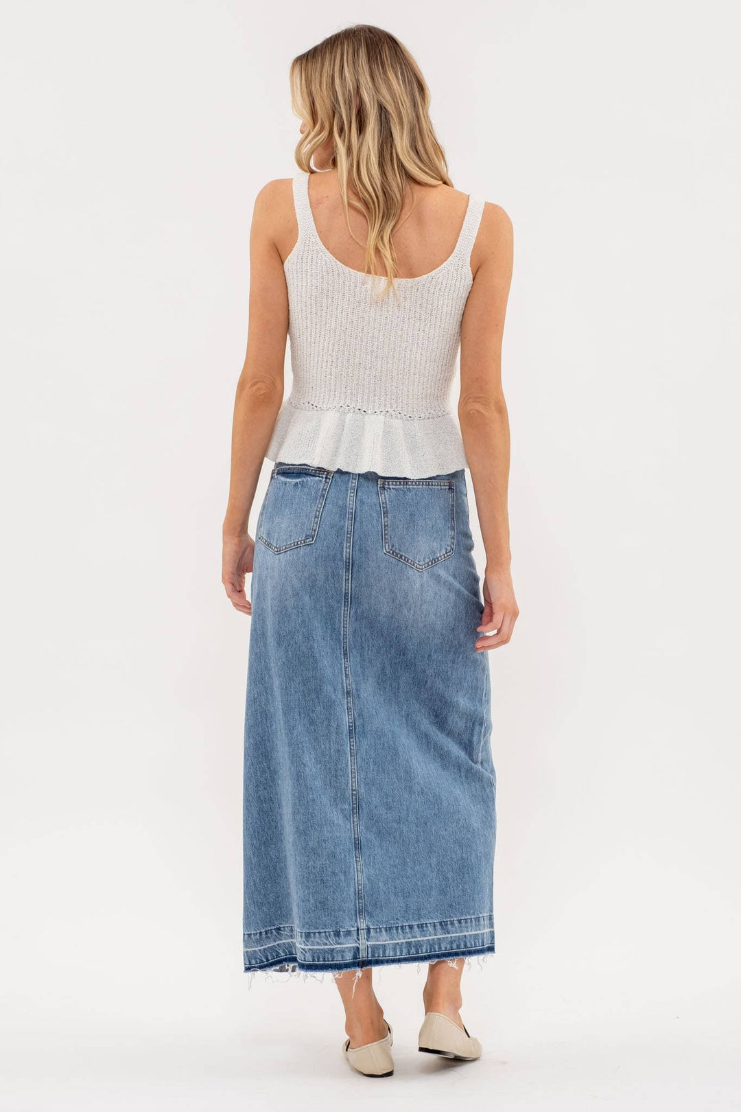 Henessey ruffle hem top