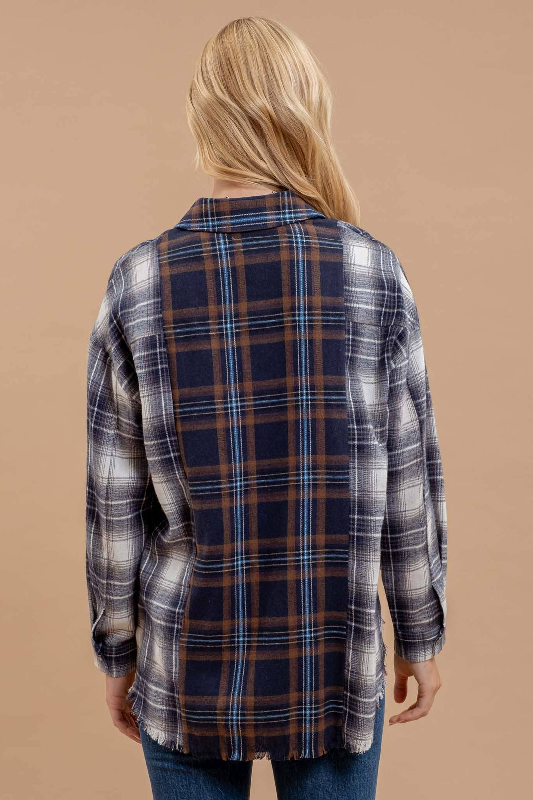 Plaid Patchwork Button Down