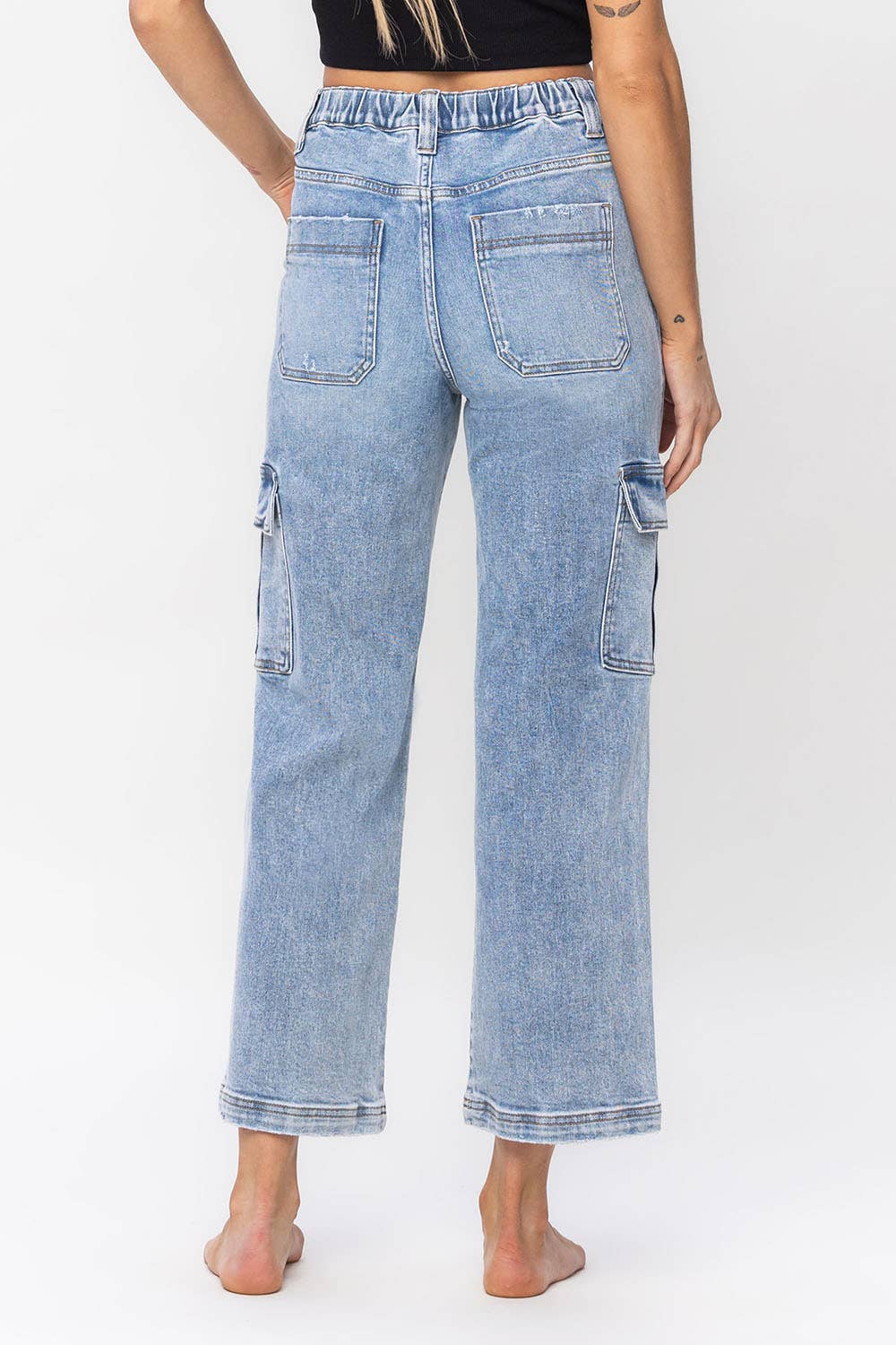 SUPER HIGH RISE CARGO DAD JEANS