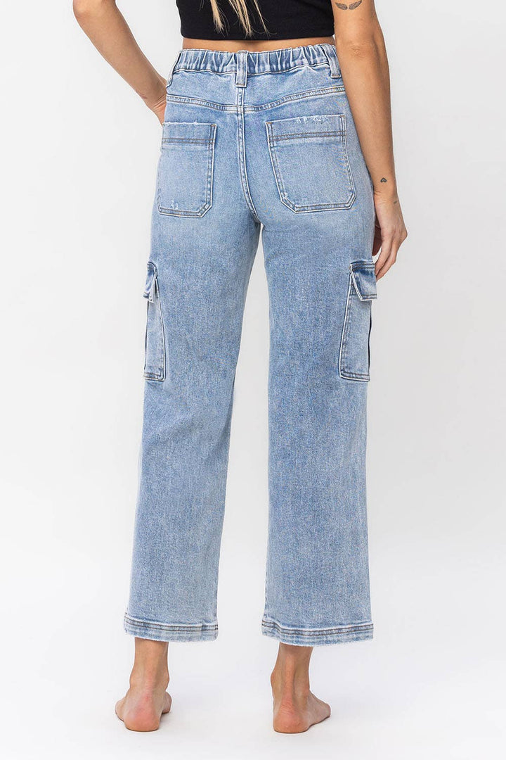 SUPER HIGH RISE CARGO DAD JEANS