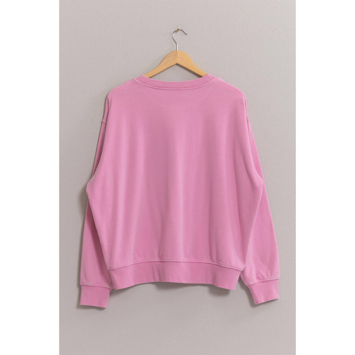 A Day Out Drop Shoulders Crew Neck Sweatshirt