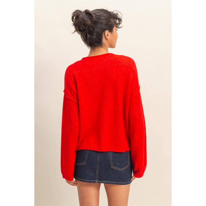 Ruby Red button down cardigan