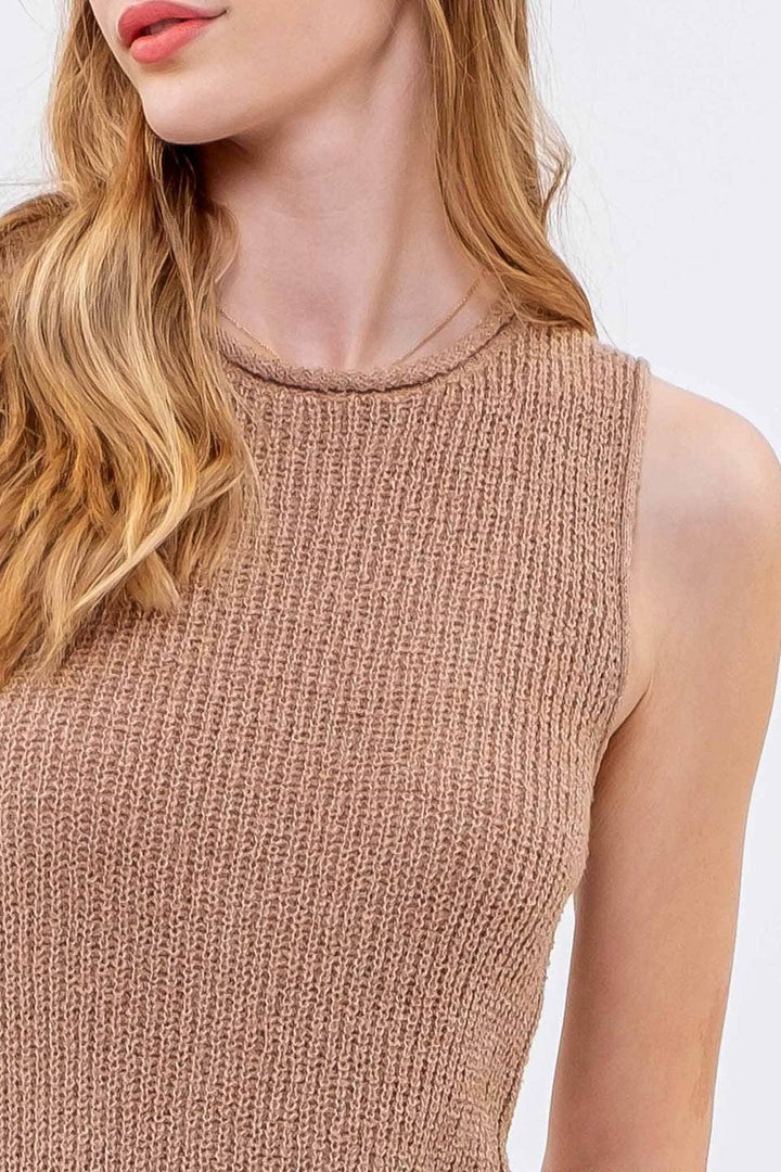 Crochet Sweater Knit Top - Ivory