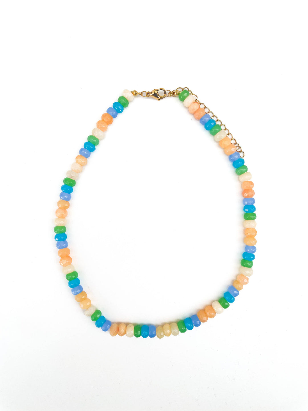 Claire Rainbow Gemstone Bead Necklace