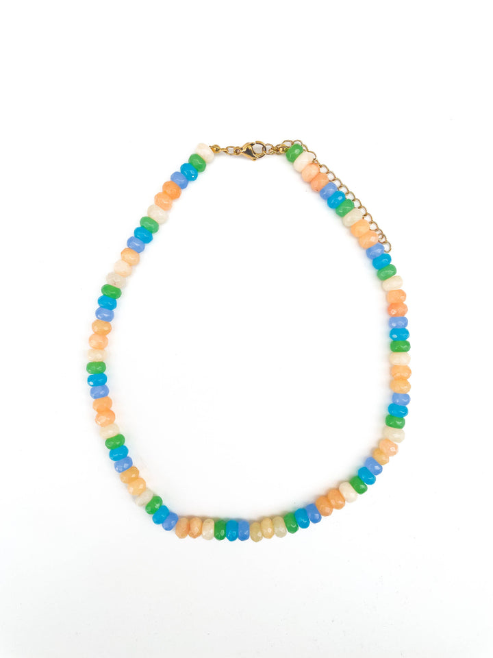 Claire Rainbow Gemstone Bead Necklace
