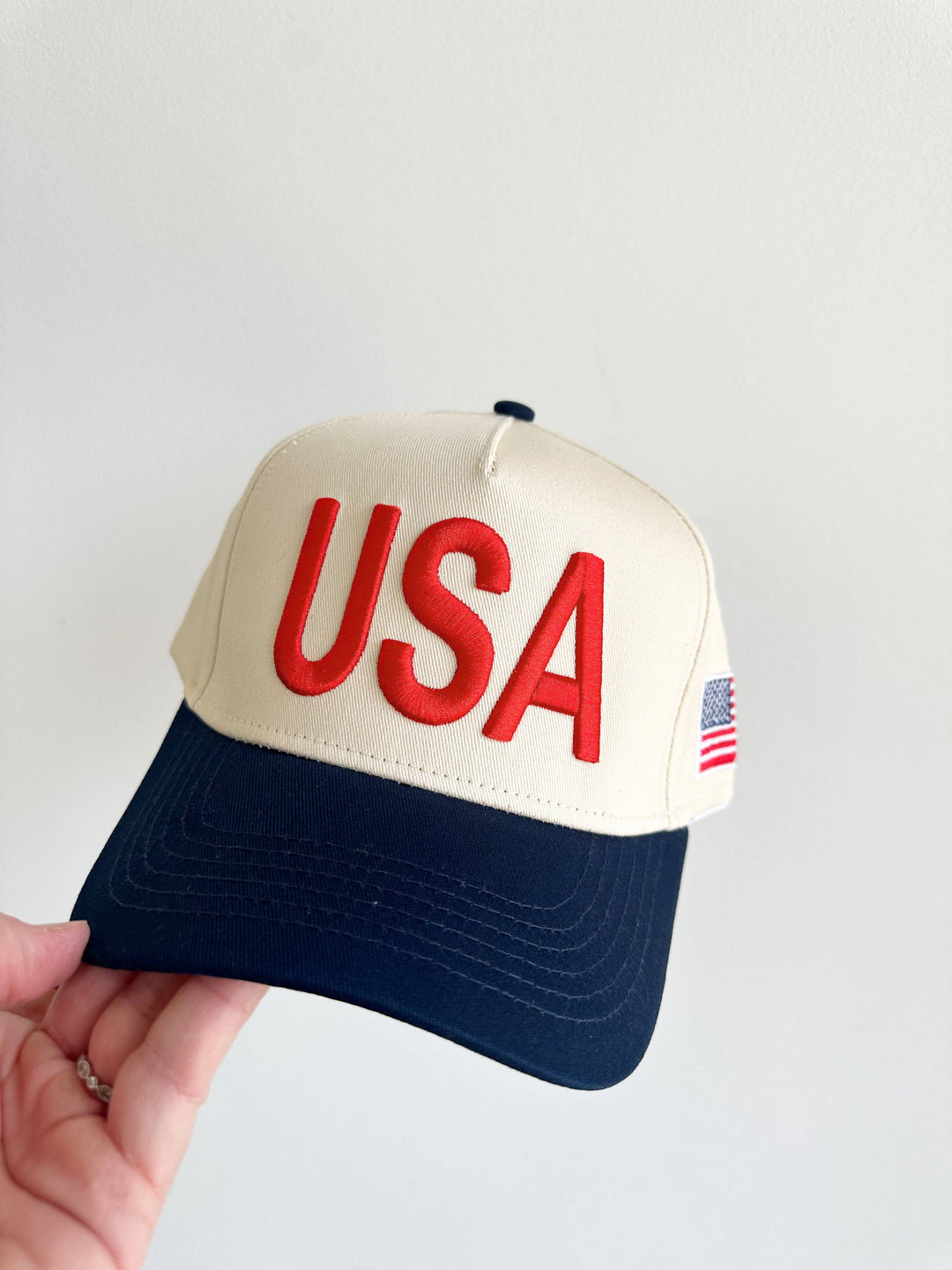 USA Vintage Trucker Hat-Blue