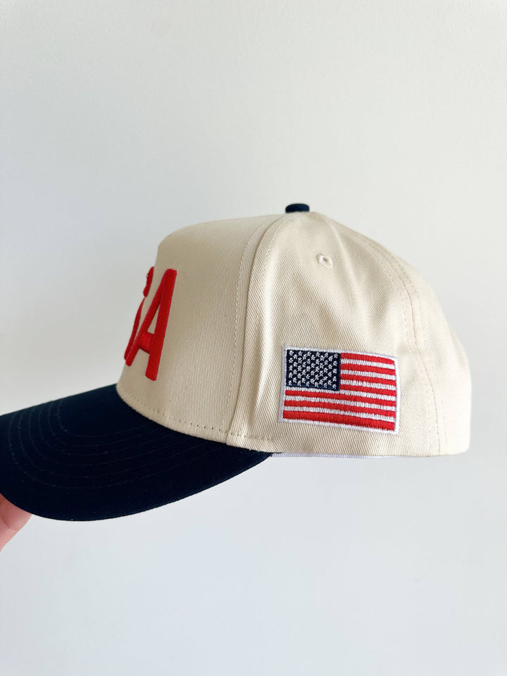 USA Vintage Trucker Hat-Blue