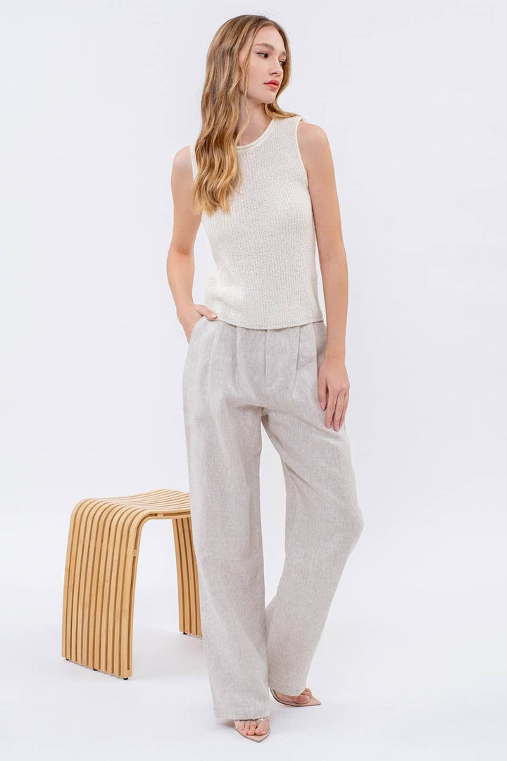 Crochet Sweater Knit Top - Ivory