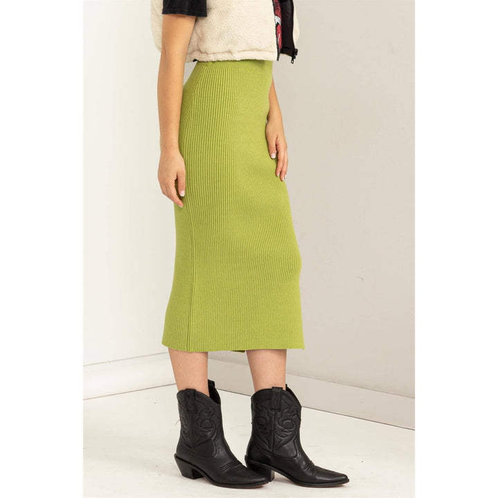 FASHIONISTA HIGH-WAIST RIBBED MIDI SKIRT