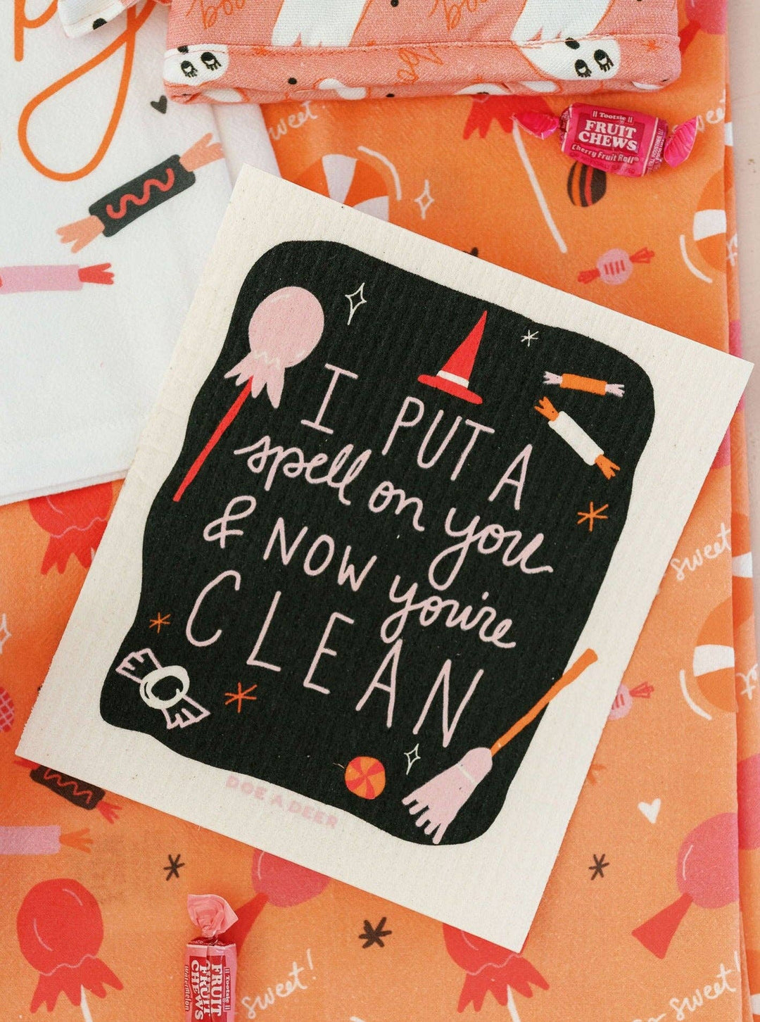 I Put A Spell On You Halloween Swedish Dishcloth