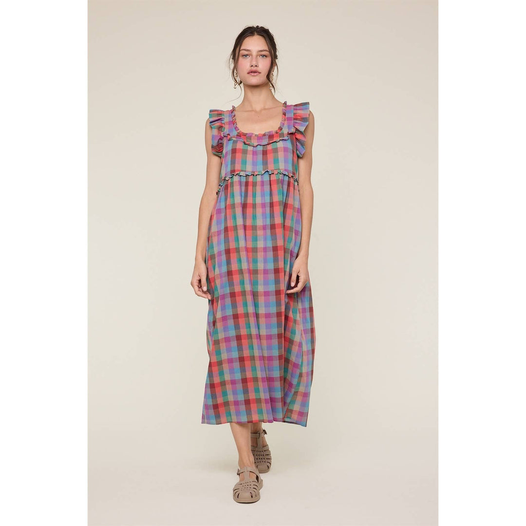 Marth Plaid Maxi dress