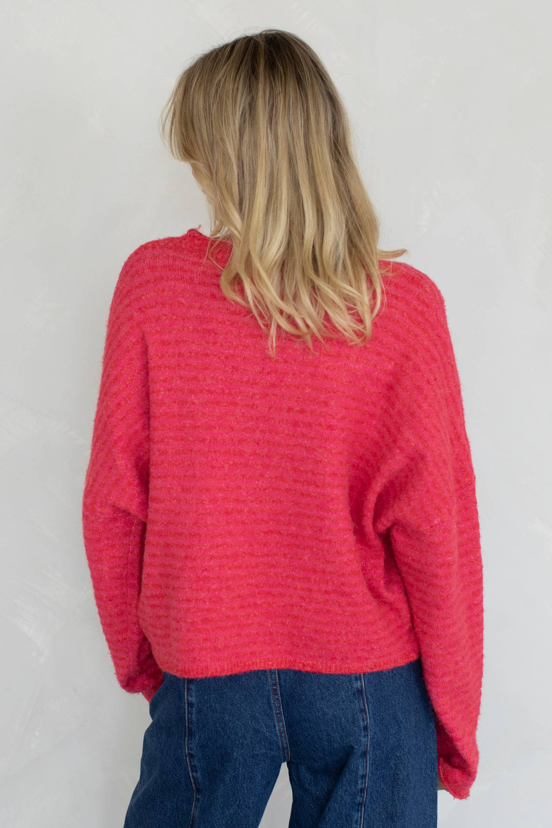 Piper Cardigan - Cherry Red Stripe