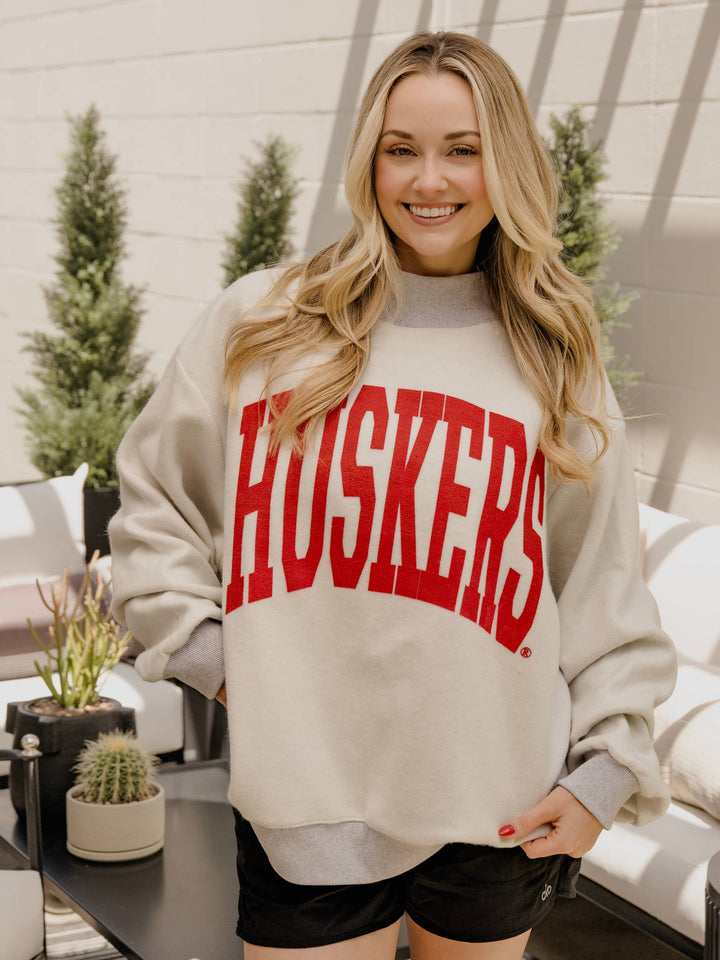 Nebraska Huskers Tall Boy Reversible Mock Neck Sweatshirt
