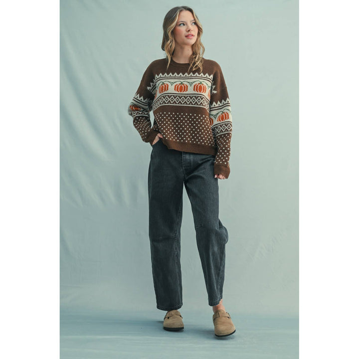 Pumpkin Jacquard sweater