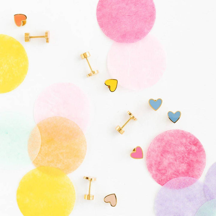 Enamel Heart Earrings