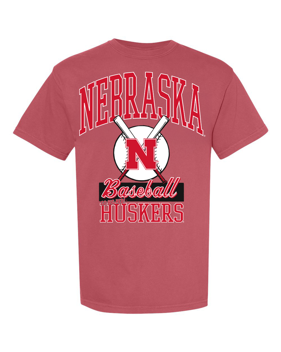Nebraska Corn Huskers baseball graphic tee shirt