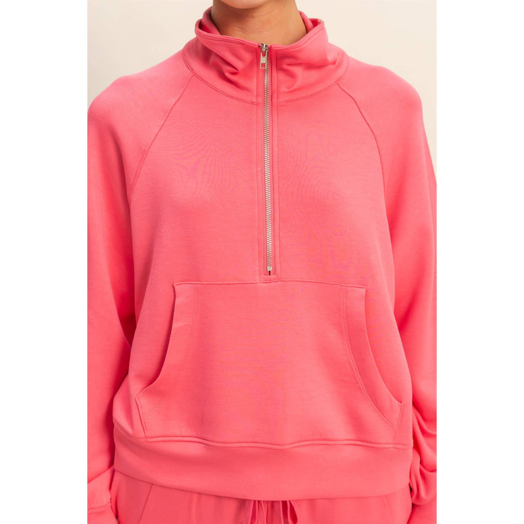 Taffy Pink Scuba Half Zip-Up