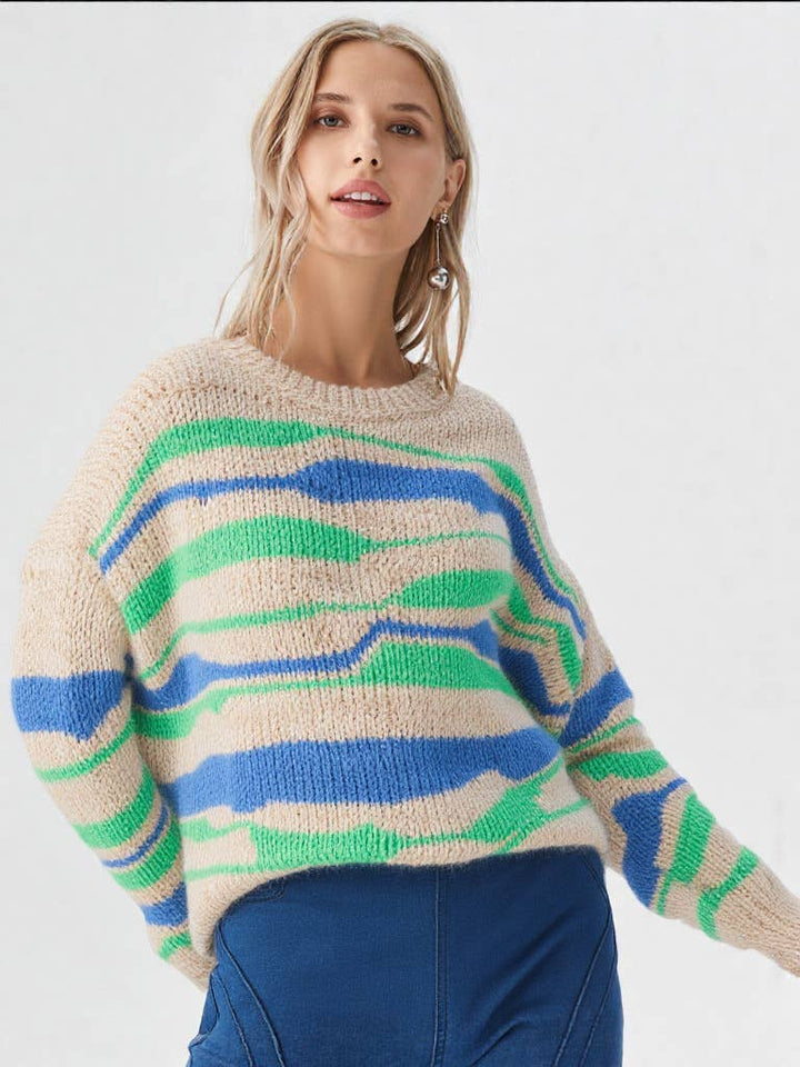 Blue wave sweater