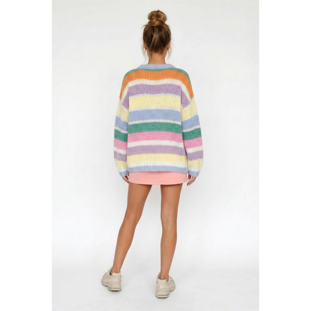Sunkist Multi color stripe oversized sweater