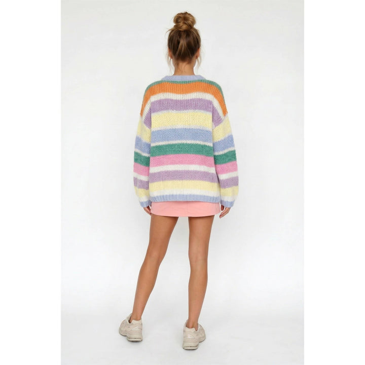 Sunkist Multi color stripe oversized sweater