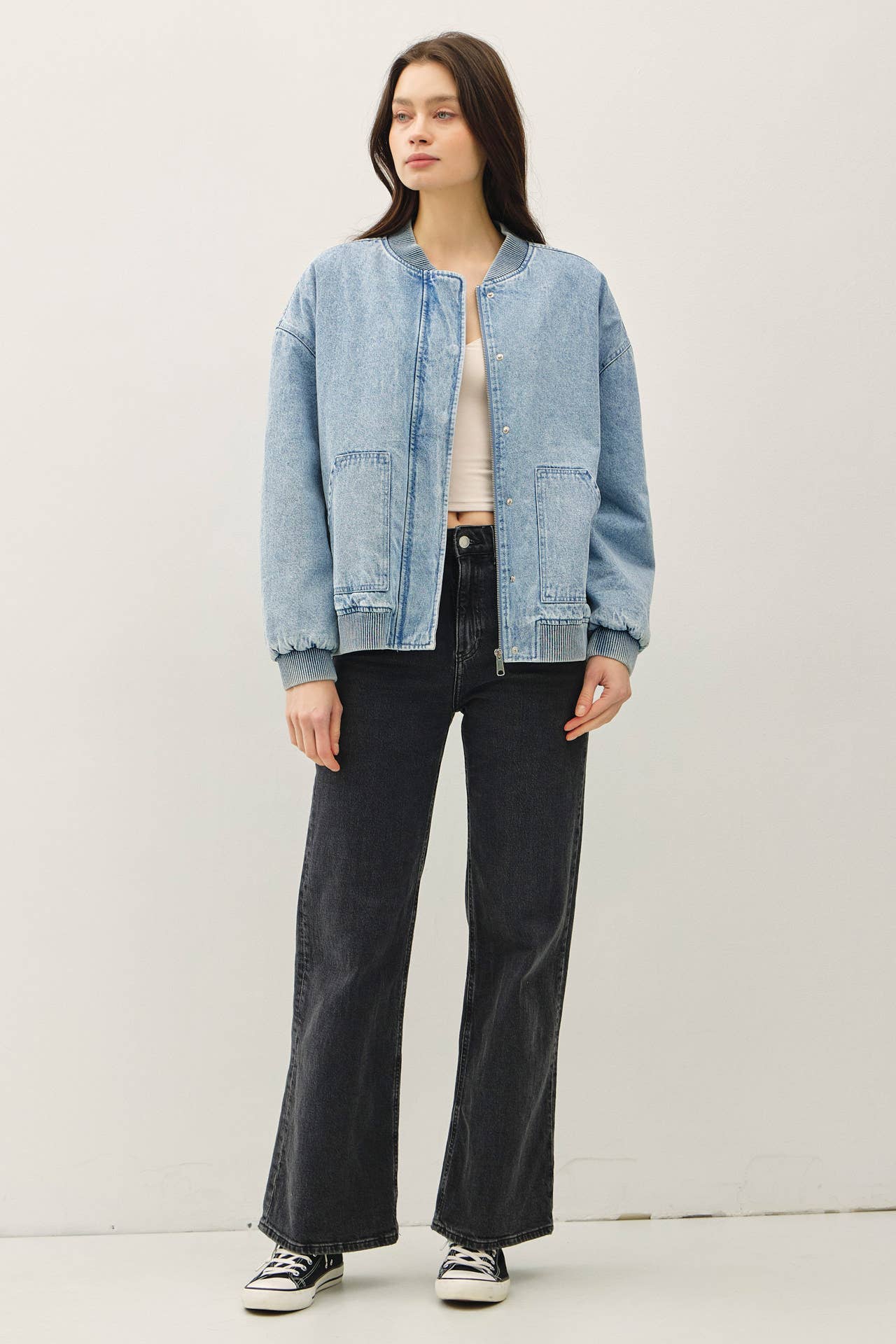 London denim feel bomber – Onyx Native