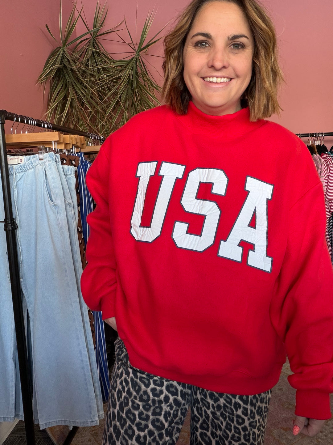 USA Reversible Mock neck crew