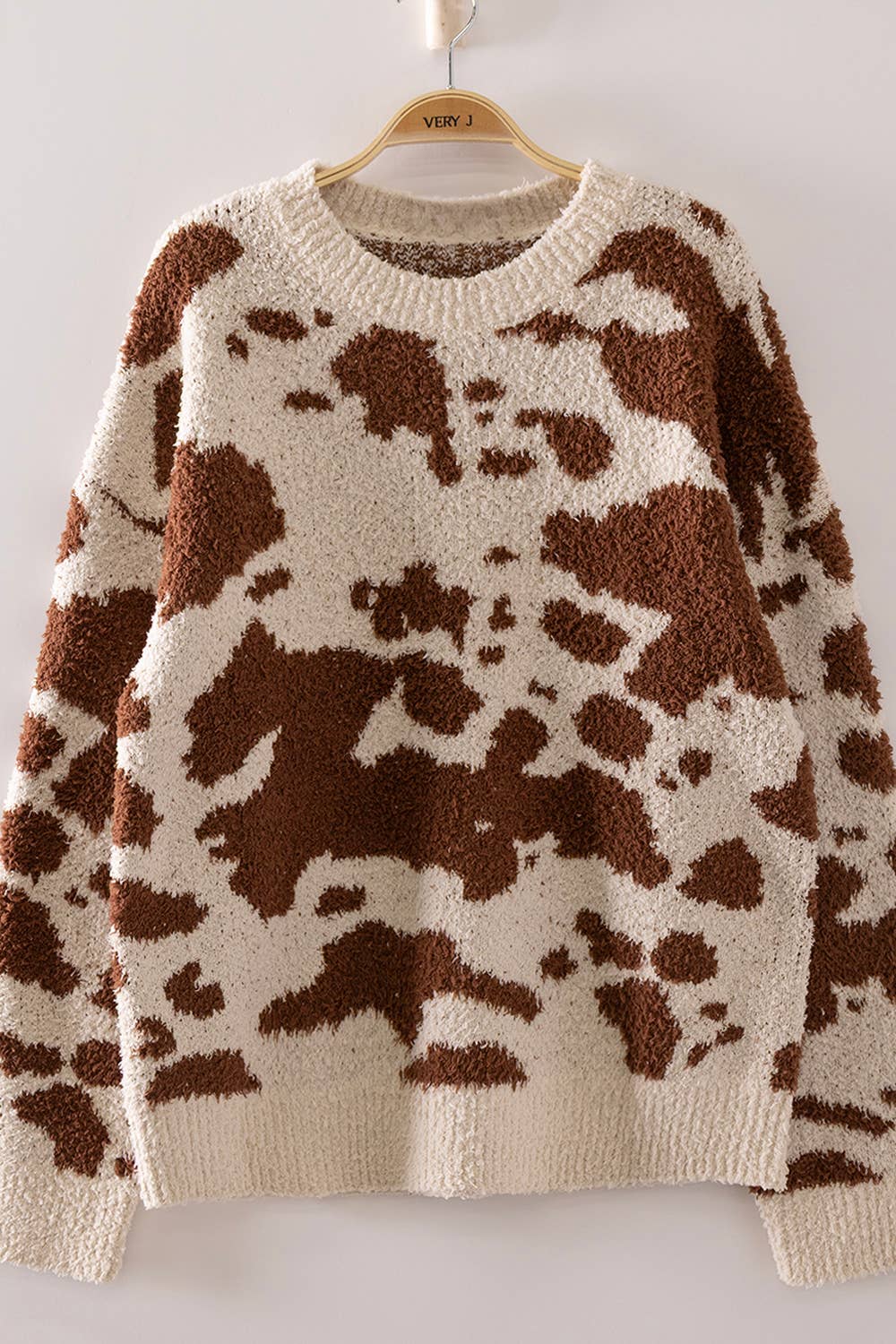 Cow Print Knit Sweater