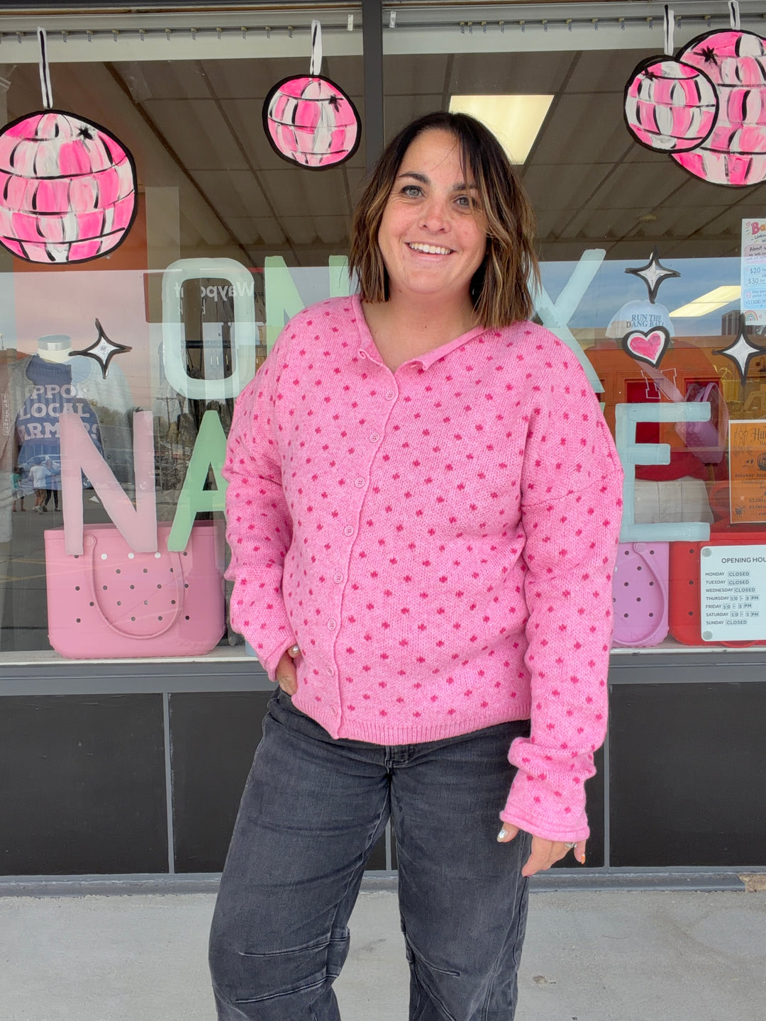 Sweet Dot Knit Cardigan